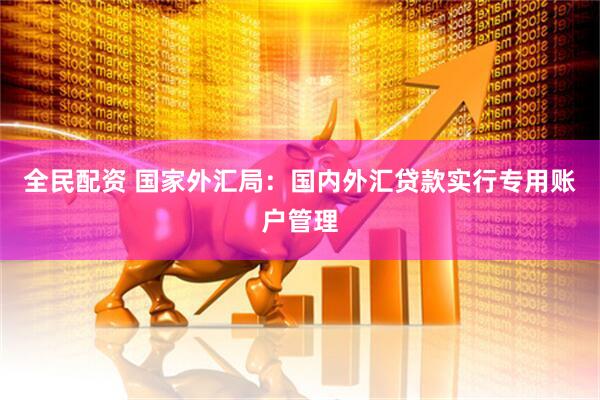 全民配资 国家外汇局:国内外汇贷款实行专用账户管理