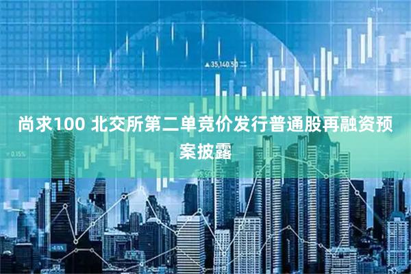 尚求100 北交所第二单竞价发行普通股再融资预案披露