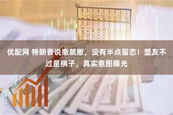 优配网 特朗普说撤就撤，没有半点留恋！盟友不过是棋子，真实意图曝光